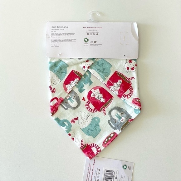NWT Burt’s Bees Mugs of Happiness Holiday Dog Bandana - Picture 2 of 6